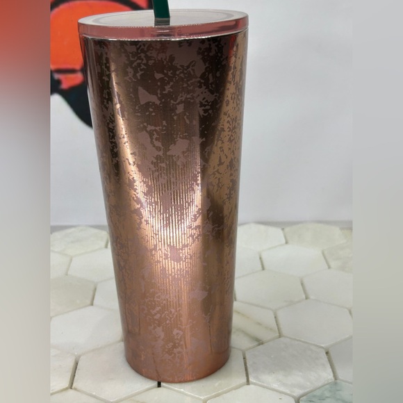 Starbucks Rose Gold 2019 Speckled Marble Cup 16 Fluid Ounce Tumbler - Picture 6 of 10